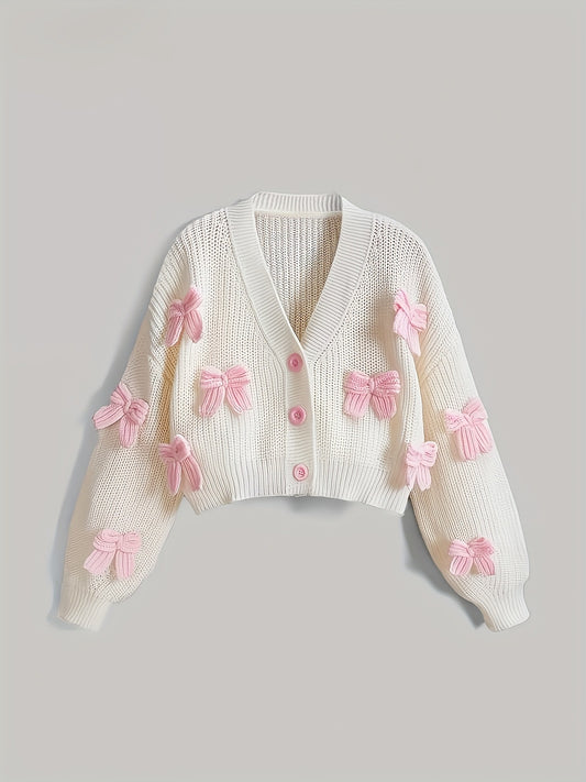 Sweet Loose Three-dimensional Bow Long Sleeve Knitwear
