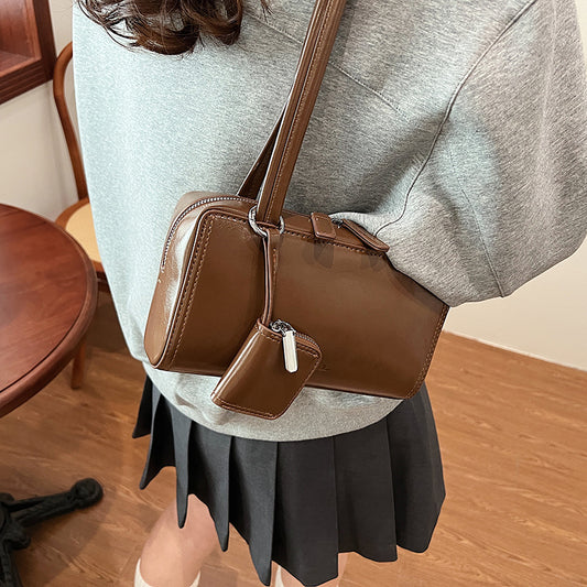 Women's Preppy Style Korean High Sense Retro Shoulder Bags