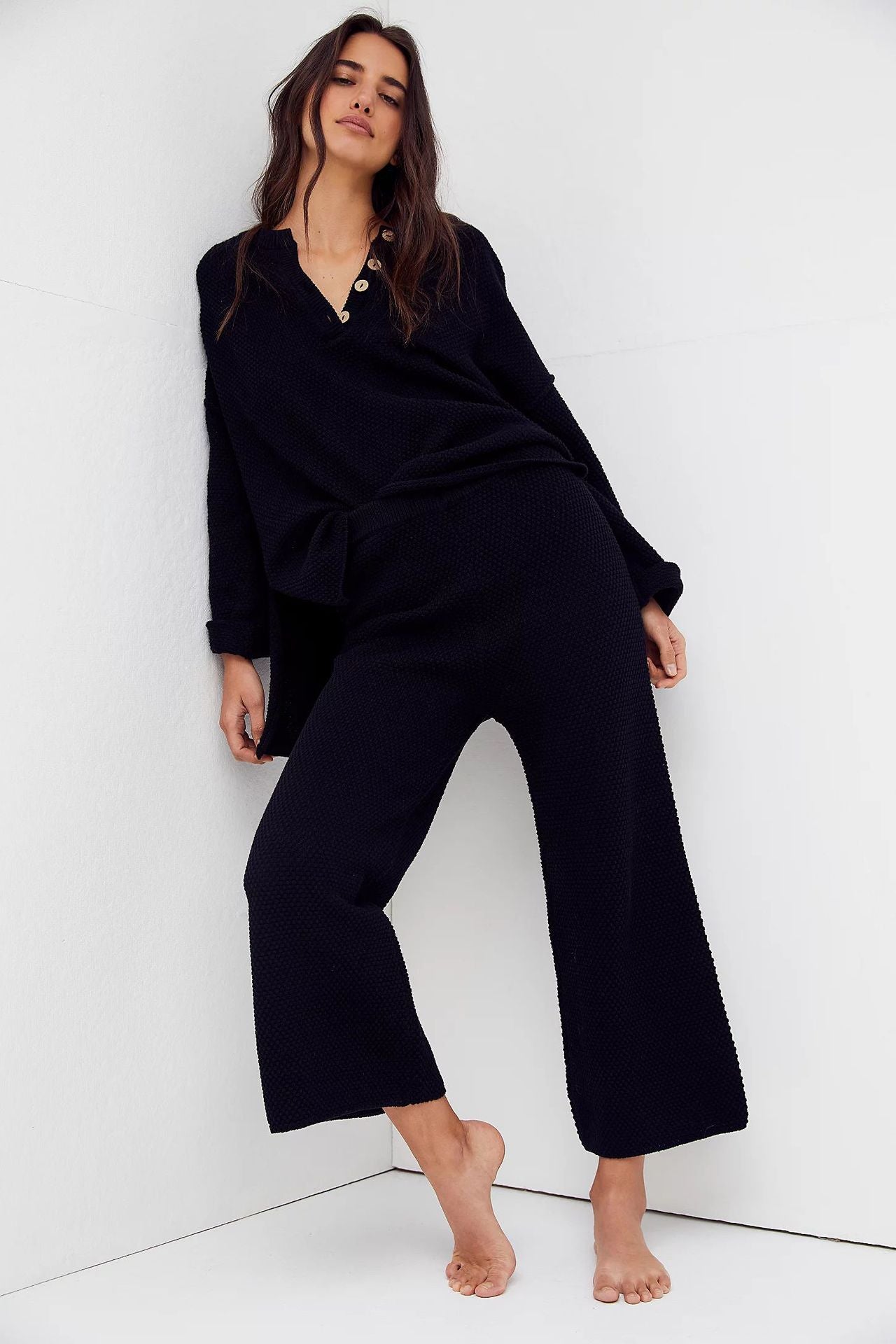 Women's Autumn Knitted Long Sleeve Loose Casual Suits