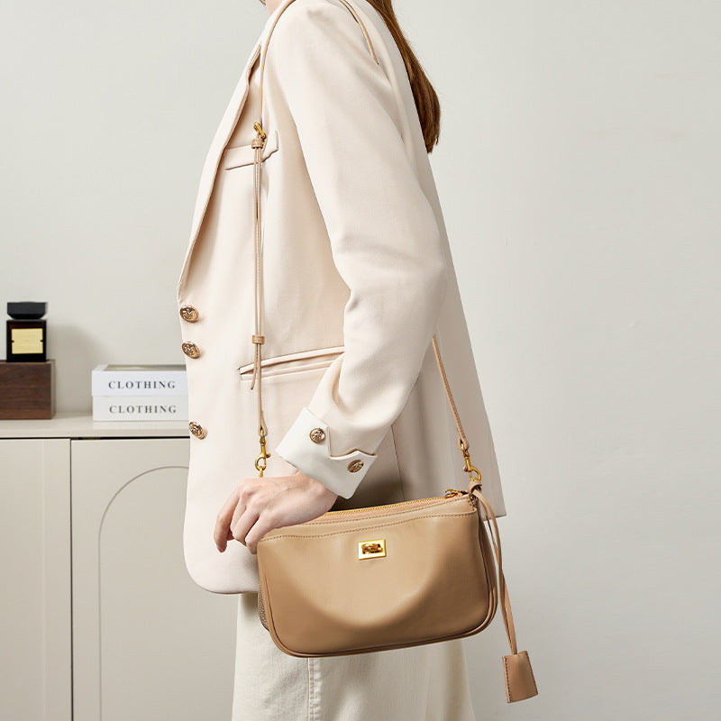 Fashion Baguette Underarm High-grade Leather Motorcycle Armpit Bags