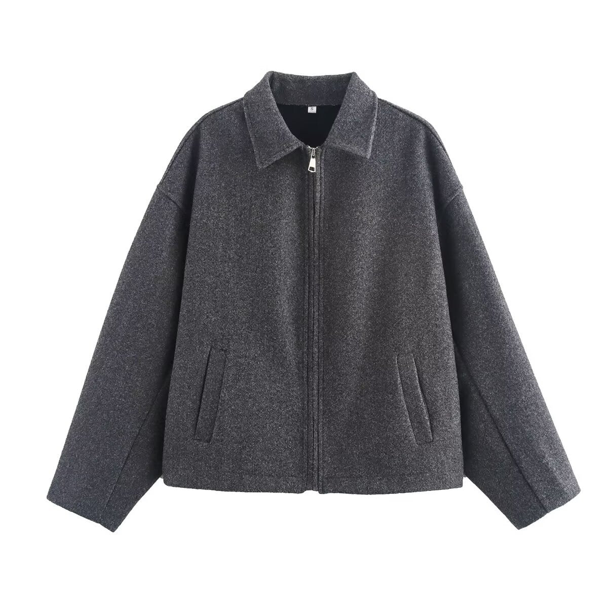 Women's Fashion Three-color Solid Color Wide Zipper Coats
