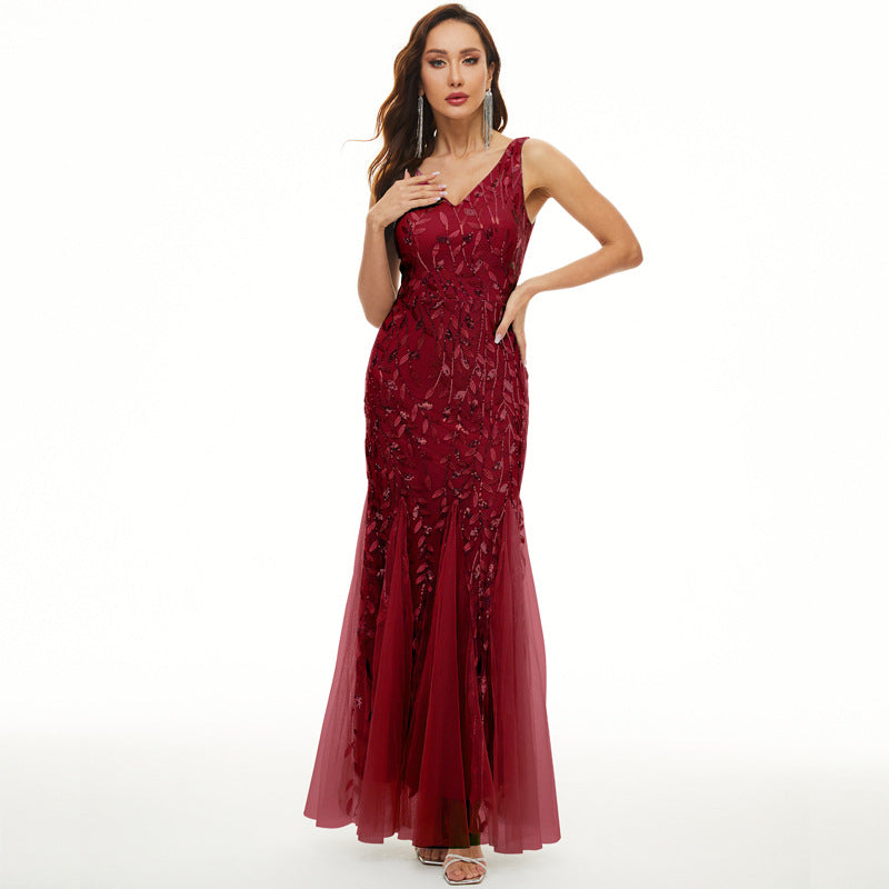 Light Luxury Sexy Sleeveless Slim Mesh Wedding Dresses