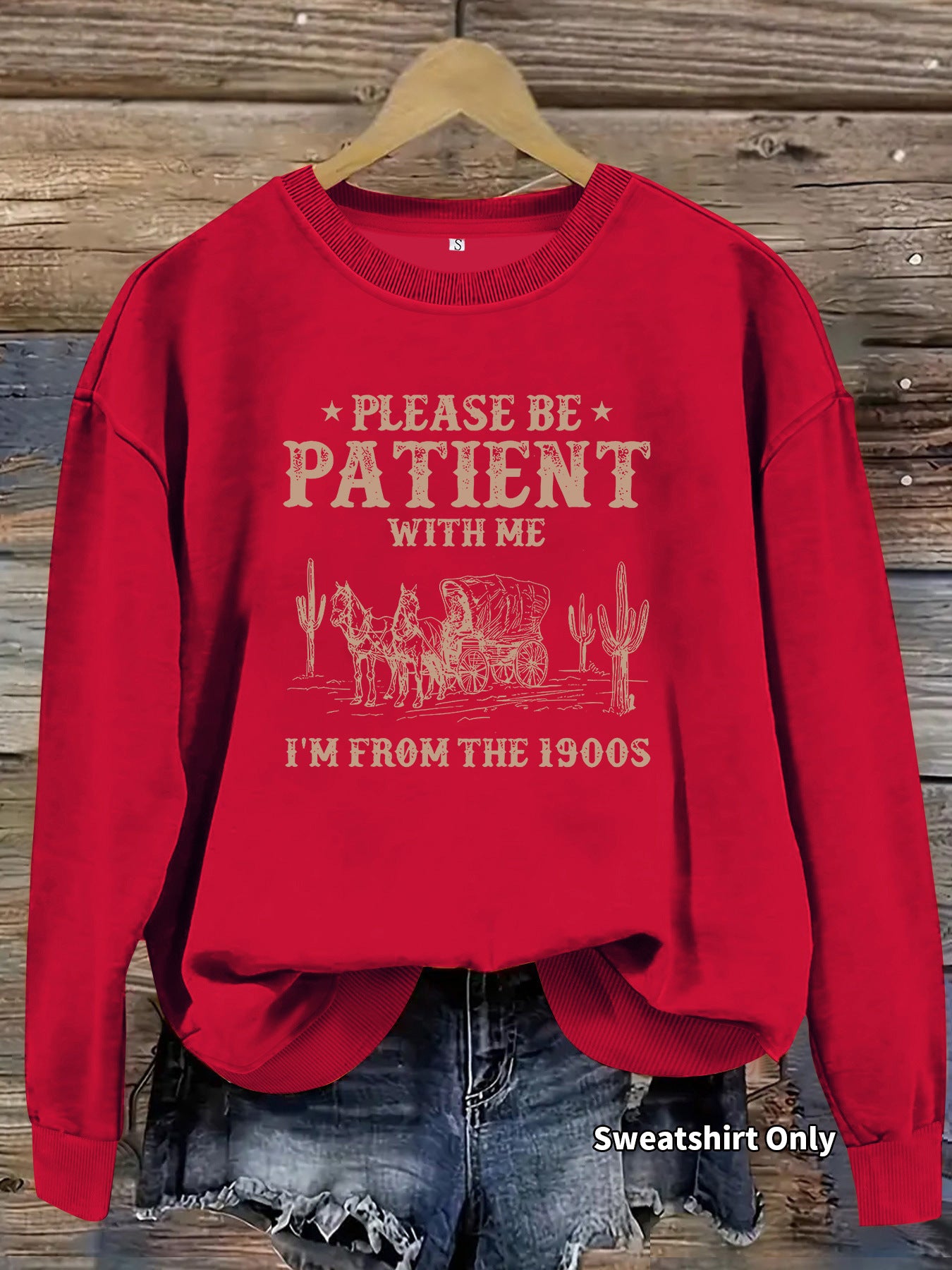 Women's Casual Long-sleeved Round Neck Western Landscape Printing Pullover Women's Sweater, Sweater