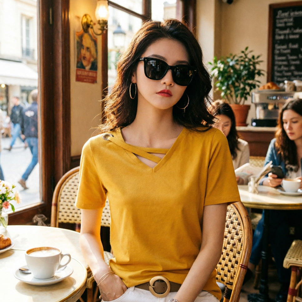 Women's Niche Design Shoulder Bottoming Shirt Inner Tops