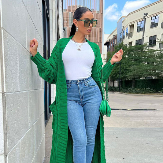 Women's Lazy Fashion Solid Color Long Twist Dresses