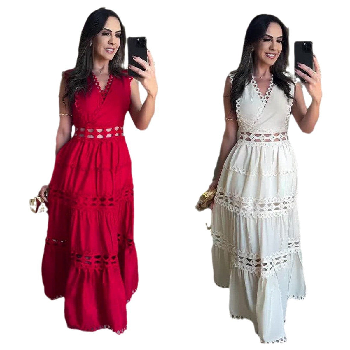 Style Temperament Palace Embroidered Slimming Long Dresses