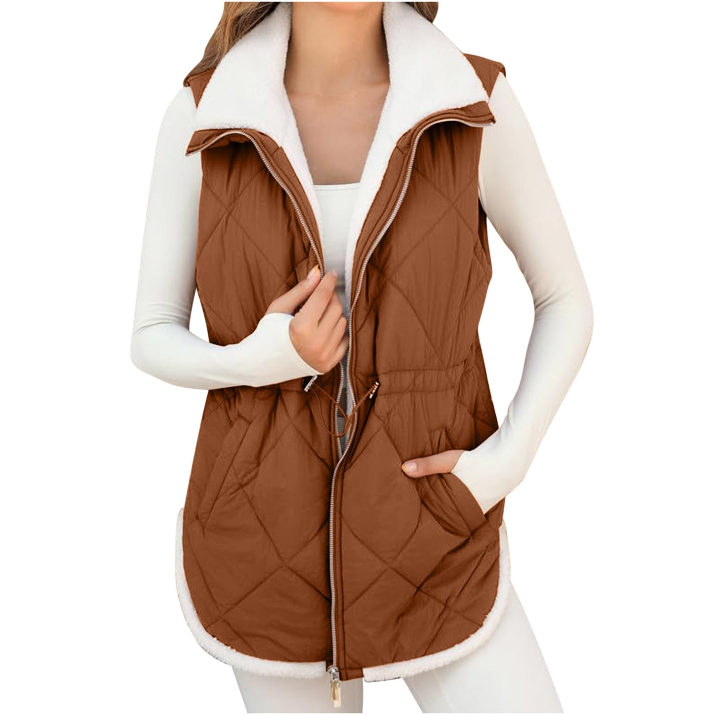 Women's Durable Mid-length Street Hipster Casual Vests