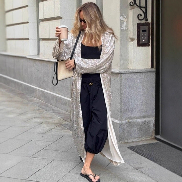 Loose Fashionable Sier Temperament Pure Desire Coats