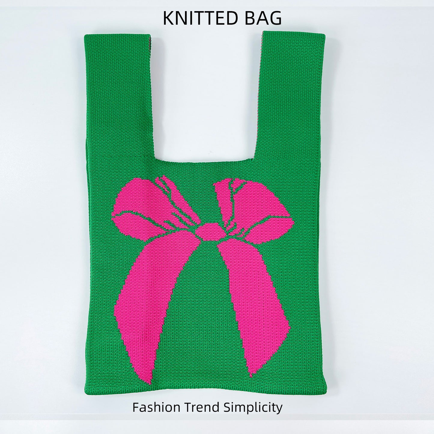 Women's Flower Knitted Large Capacity Totes Wrist Handbags