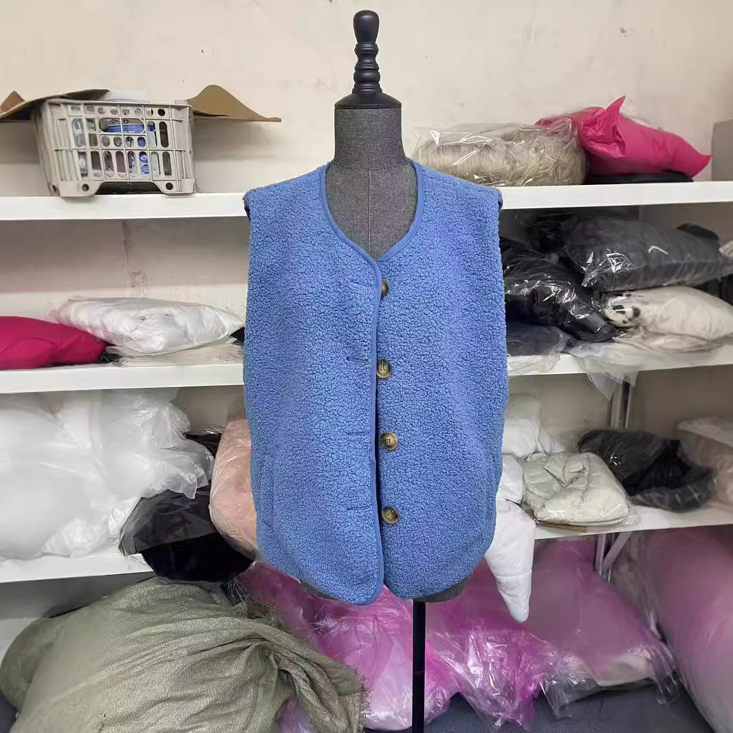 Lamb Wool Korean Versatile Outerwear Sleeveless Women's Vest