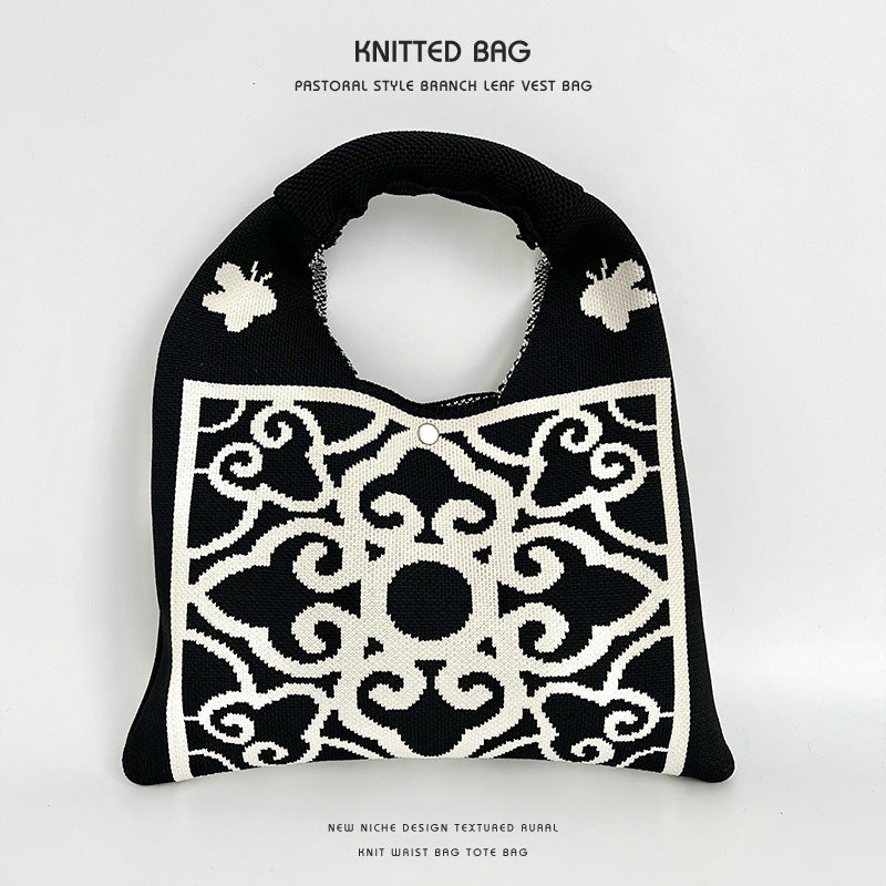 Women's Pretty Crocheted Woven Underarm Wrist Handbags