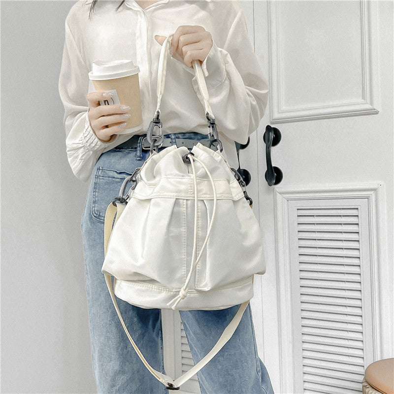 Women's Large Capacity Nylon Niche Style Drawstring Shoulder Bags