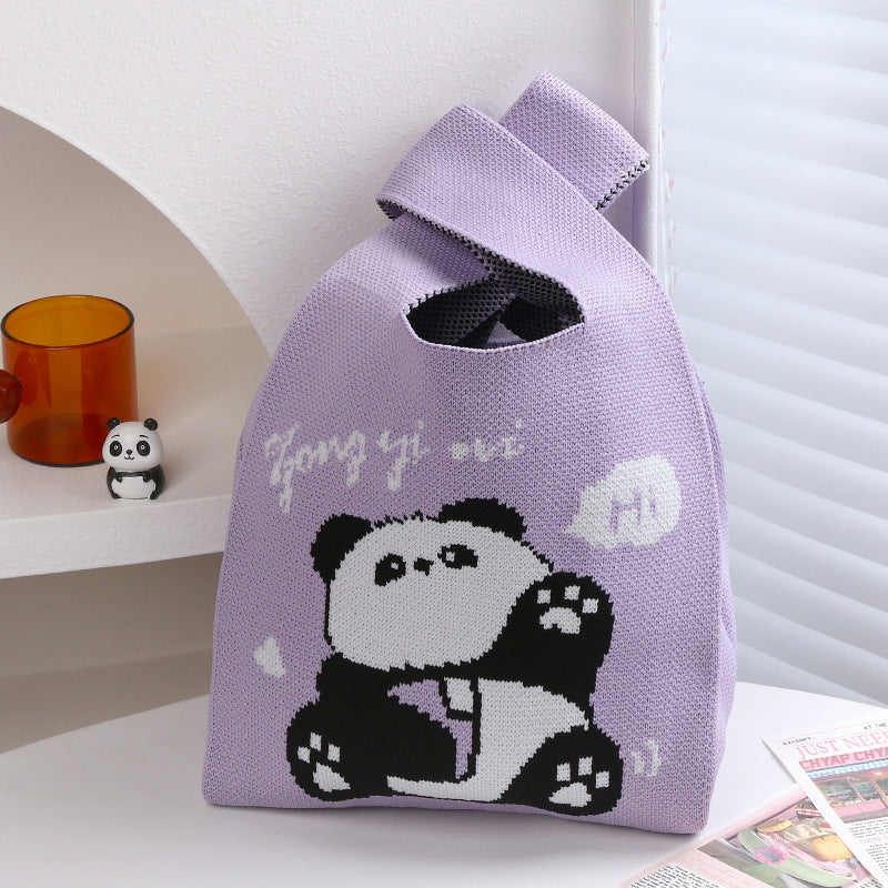Panda Grandpa Cute Everyday Joker Polyester Handbags