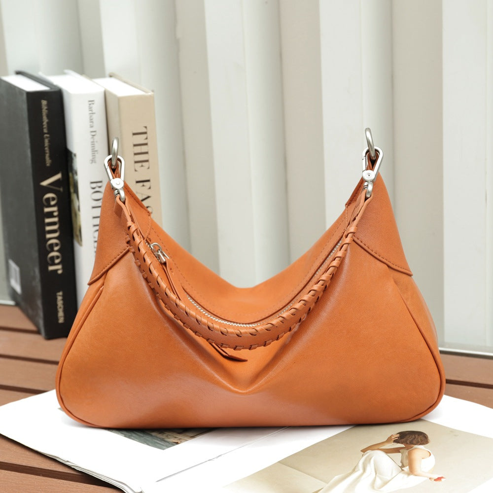 Women's Retro Crystal Vegetable Tanning Leather Genuine Bags
