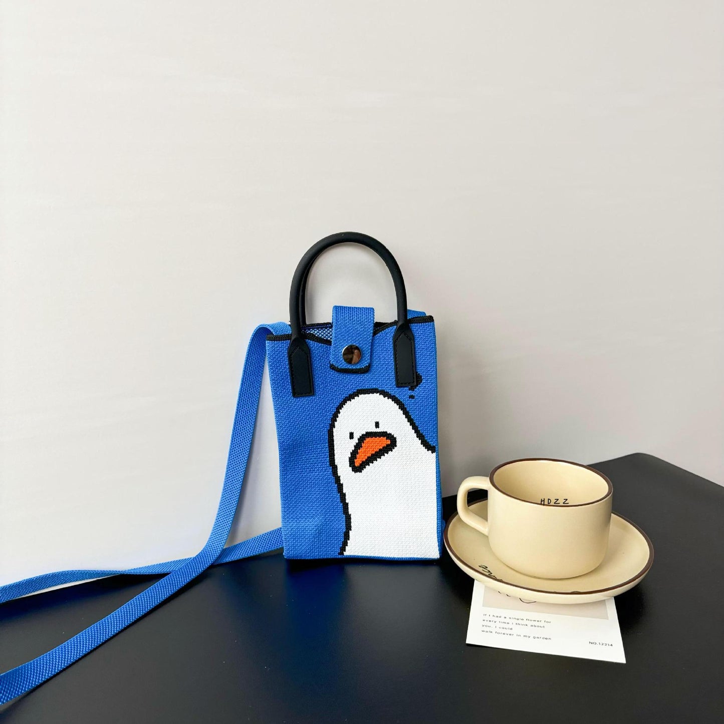 High Sense Mobile Cartoon Knitted Dopamine Bags