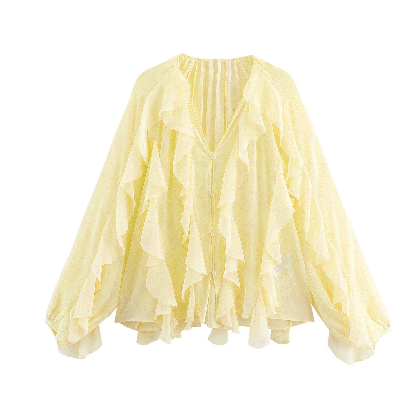 Women's Temperament Laminated Decoration Fashion Long Sleeve Blouses