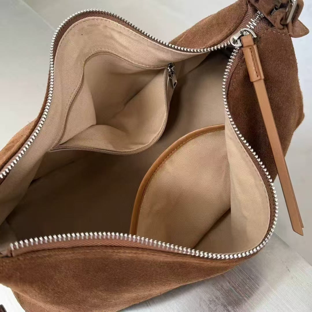 Women's Matte Leather Underarm Dumpling Simple Retro Armpit Bags