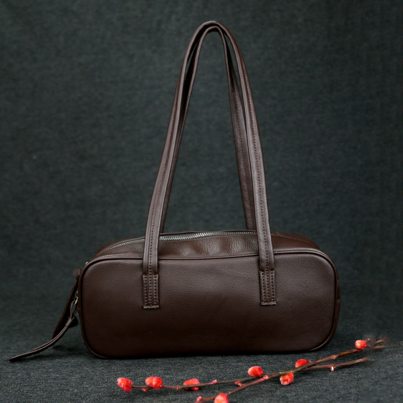 Women's Layer Cowhide Baguette Underarm Genuine Bags