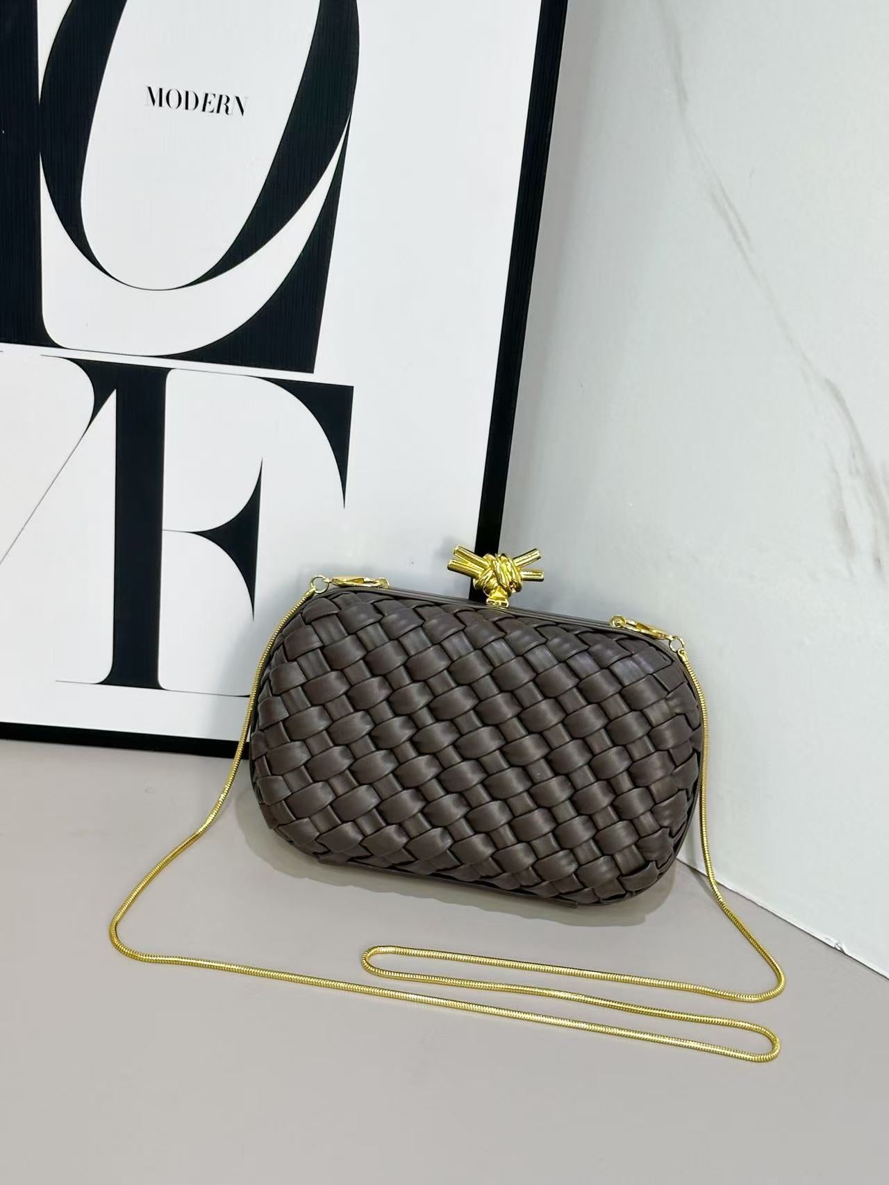 Dinner Woven Box Clutch Layer Leather Original Order Bags