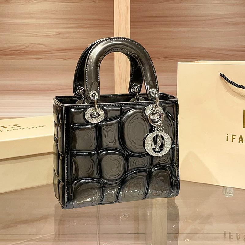 Women's High-grade Patent Leather Portable Diana Fashion Crossbody Bags