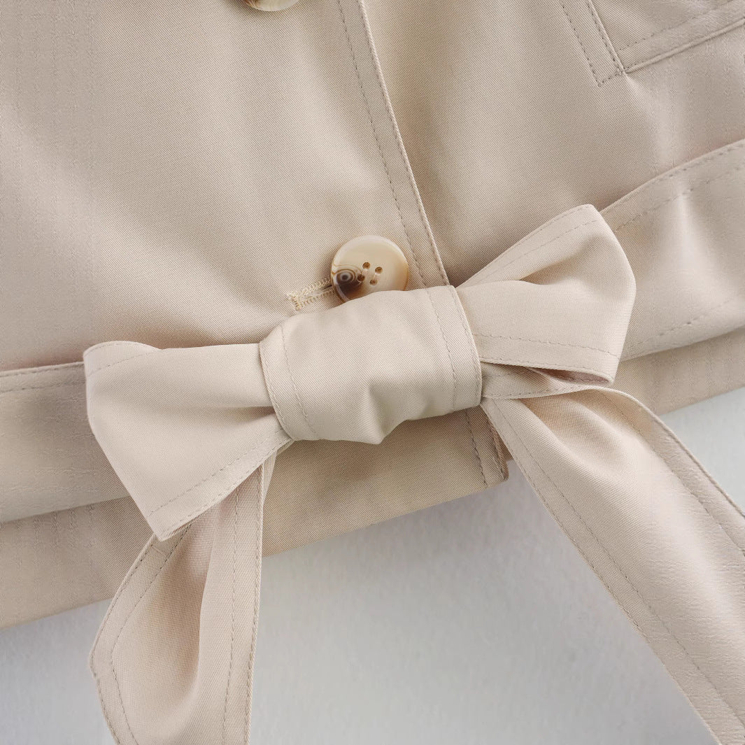 Women's Spring Stylish Simple Versatile Belt Wind Jackets