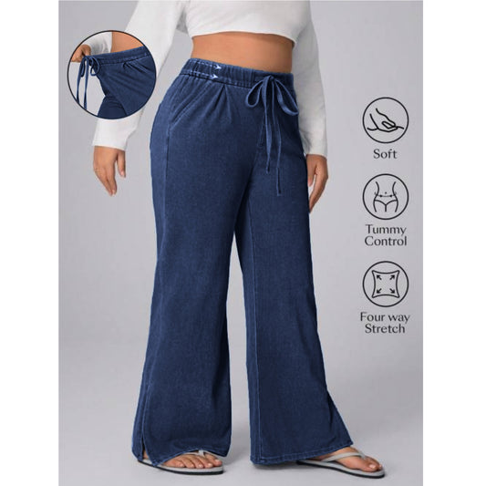 Women's Drawstring Washed Stretch Casual Loose Wide Pants