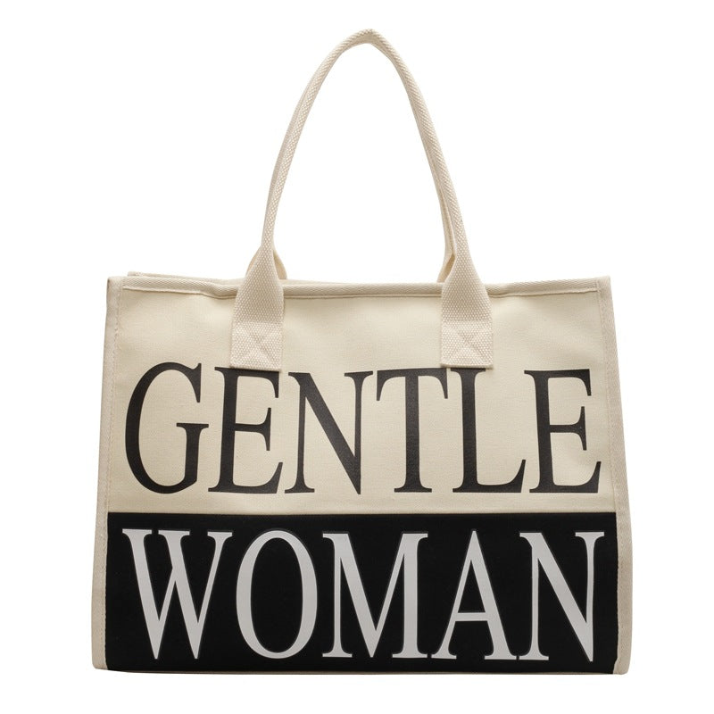 Graceful Thailand Mummy Canvas Letters Printed Shoulder Bags
