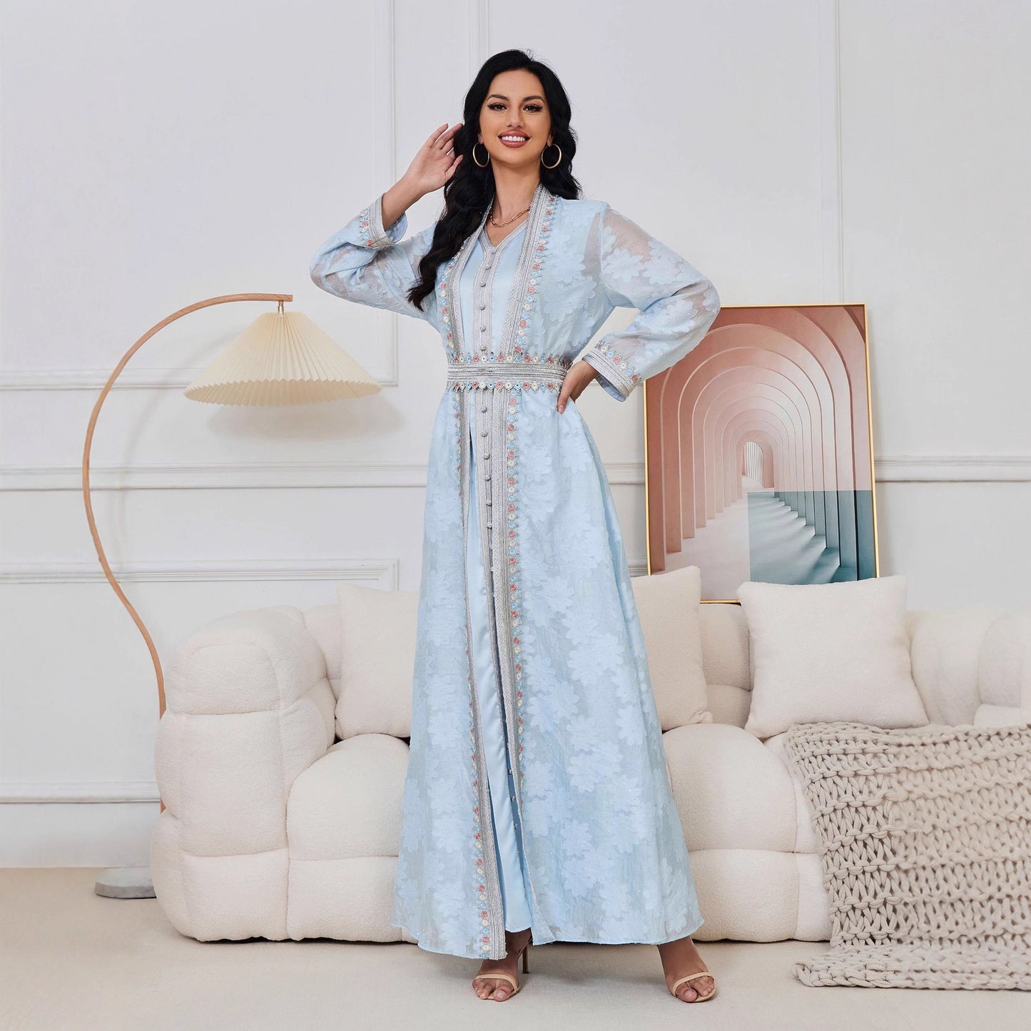 Women's Glamorous Muslim Dress Two-piece Elegant Dresses