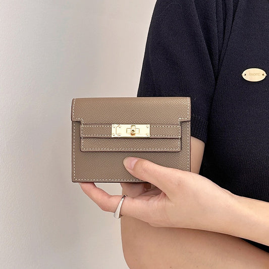 Women's Kelly Design Leather License Storage Large Capacity Card Holder