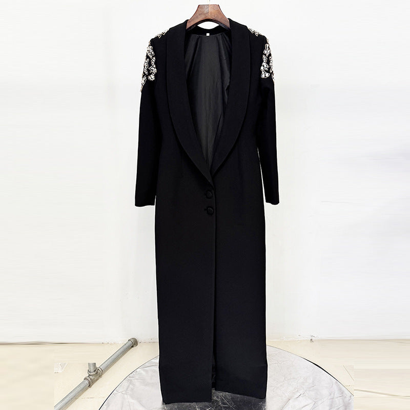Slouchy Fashion Bead Diamond Backless Long Dress
