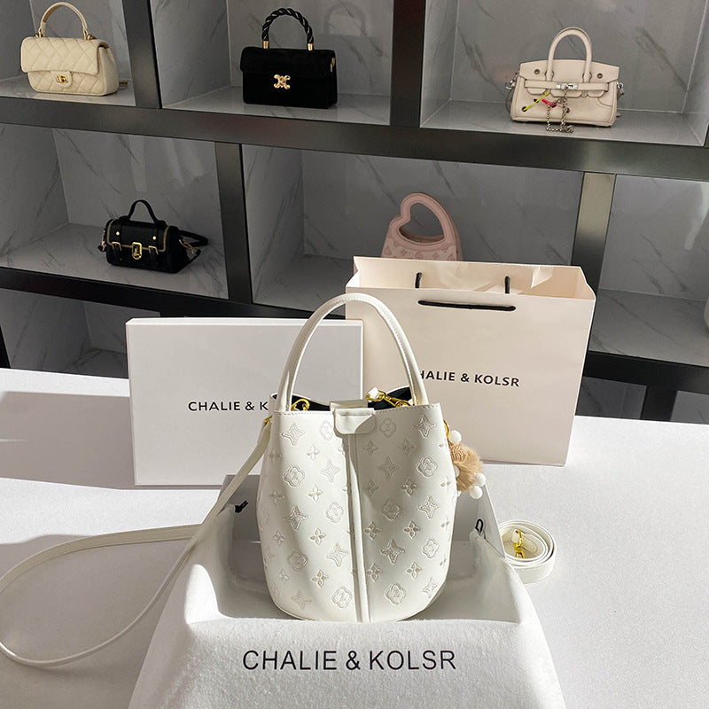 Beautiful High-grade Vegetable Basket Embroidered Portable Bucket Bags