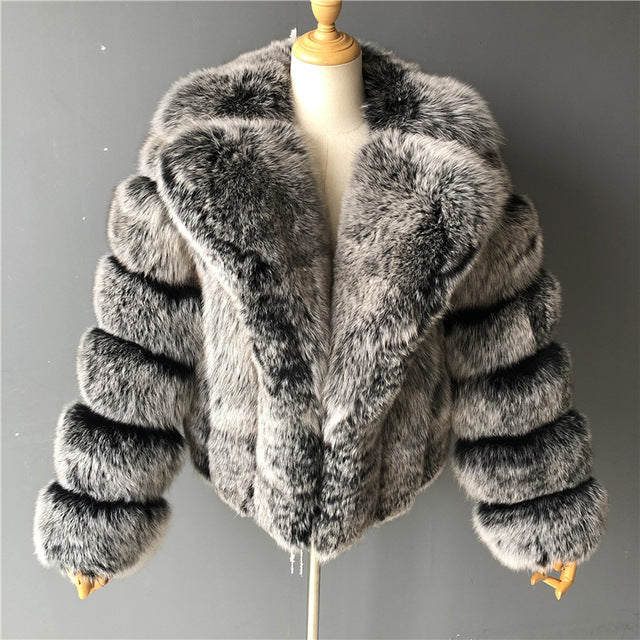 Women's Comfortable Imitation Fur Overcoat Fashion Coats