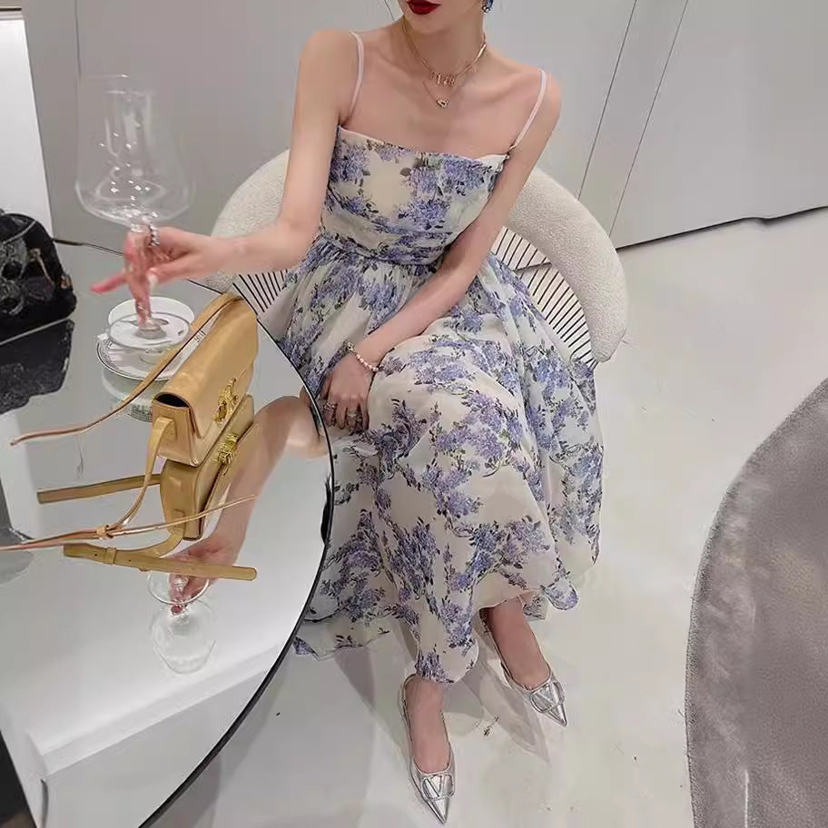 Korean Style Sleeveless Floral Cake Dress Dresses