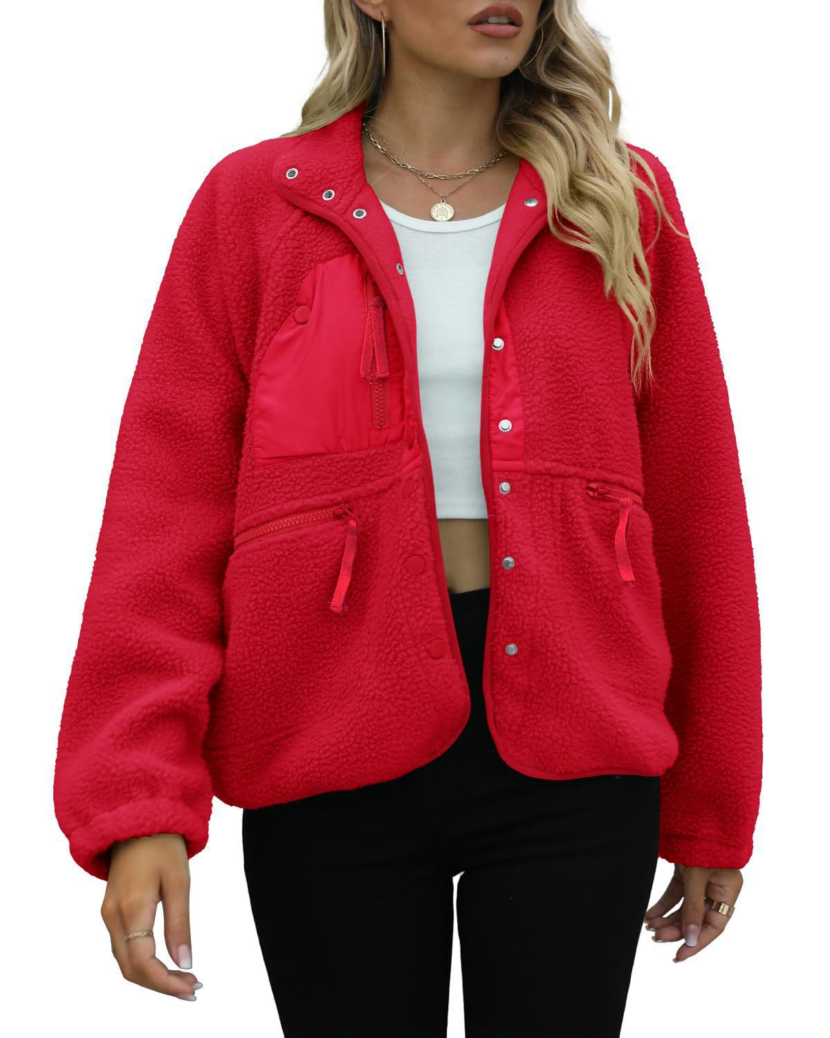 Women's Slouchy Polar Fleece Sports Leisure Tops