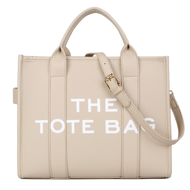 Women's Trendy Solid Color Letter Large Capacity Shoulder Bags
