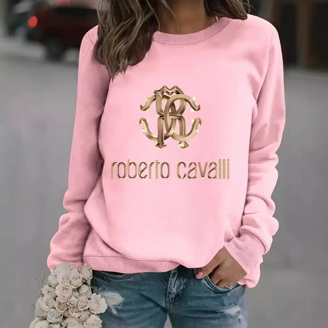 Women's Casual Long-sleeved Round Neck Printed Pullover Sweaters