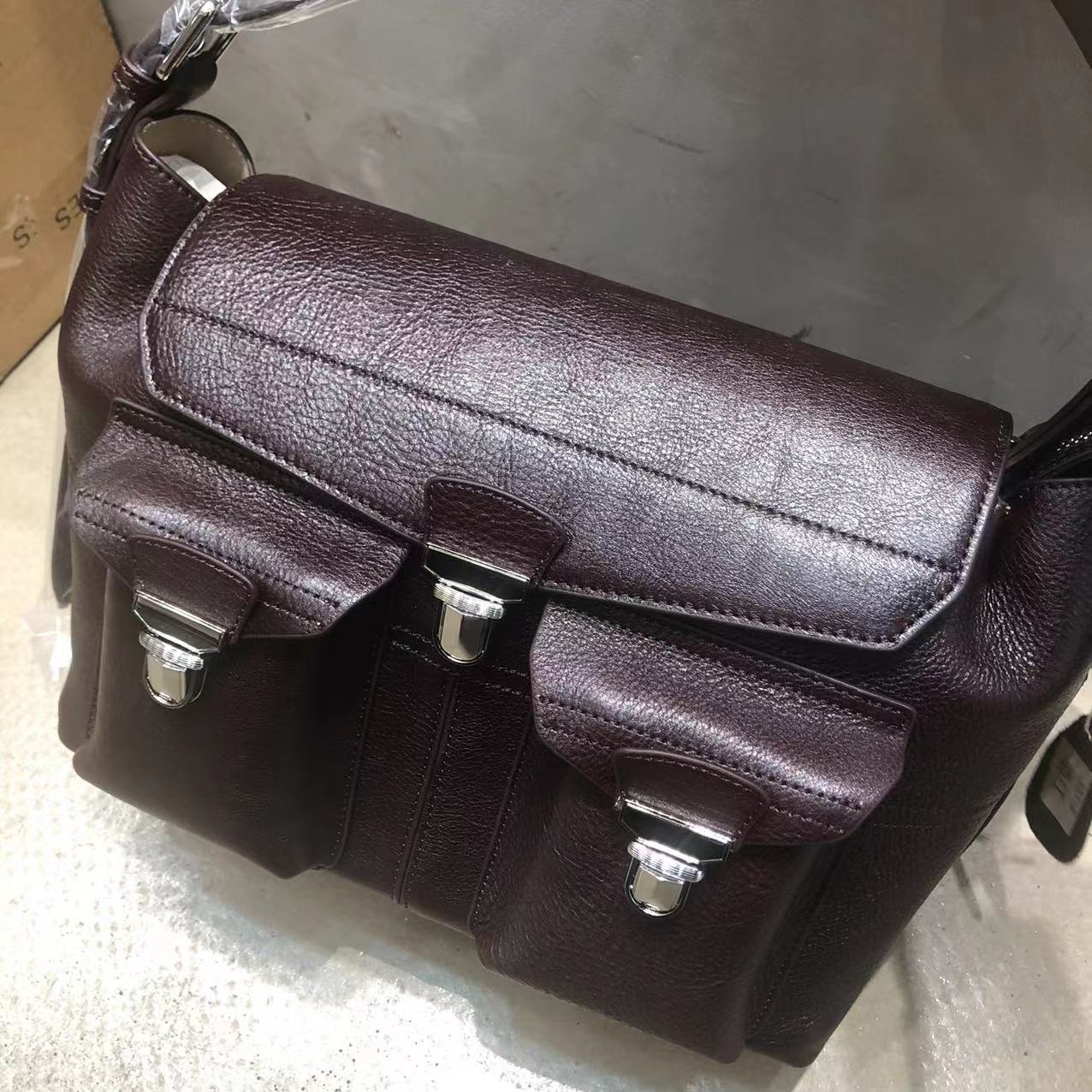 French Niche First Layer Cowhide Motorcycle Working Crossbody Bags