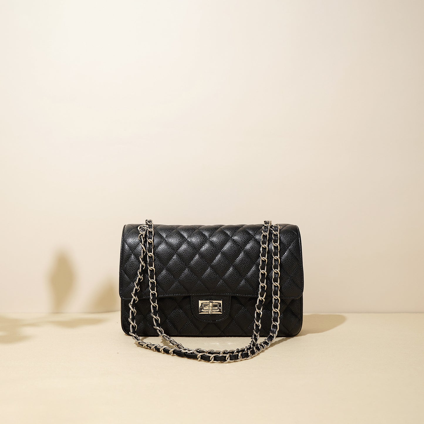 Caviar Rhombus Chain First Layer Cowhide Classic Armpit Bags