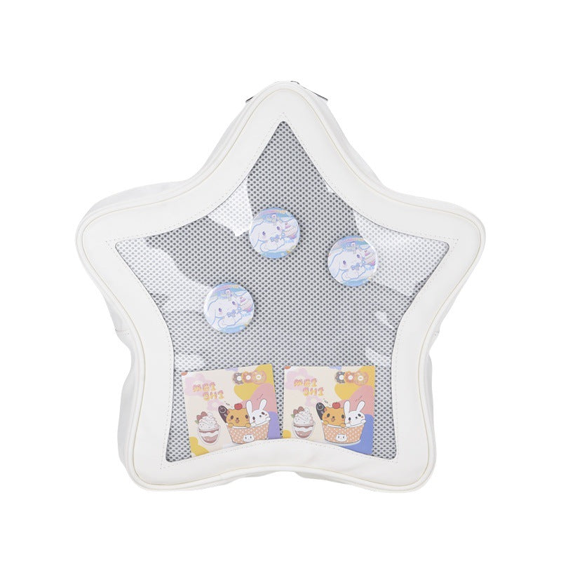 Women's Style Cartoon Trendy Design Five-pointed Star Middle School Students' Schoolbags