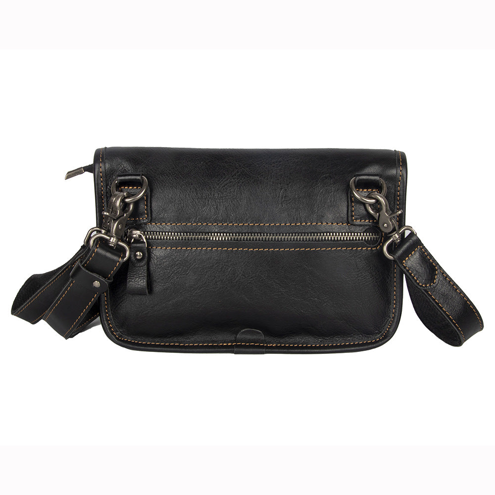 Men's Layer Cowhide Fashion Genuine Leather Trendy Men's Messenger Bags