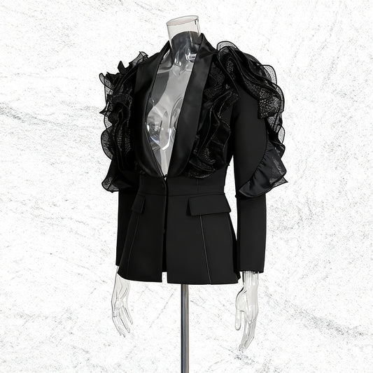 Women's Australian Show Sexy Small Three-dimensional Ruffled Stitching Blazers