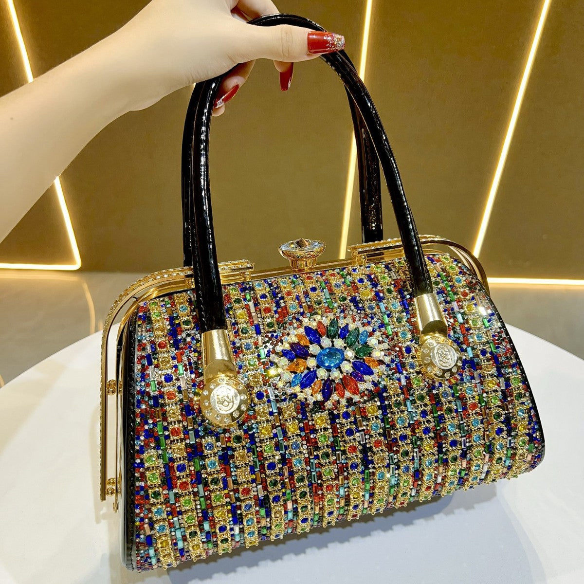Shiny Dinner High-grade Rhinestone Elegant Cheongsam Bags