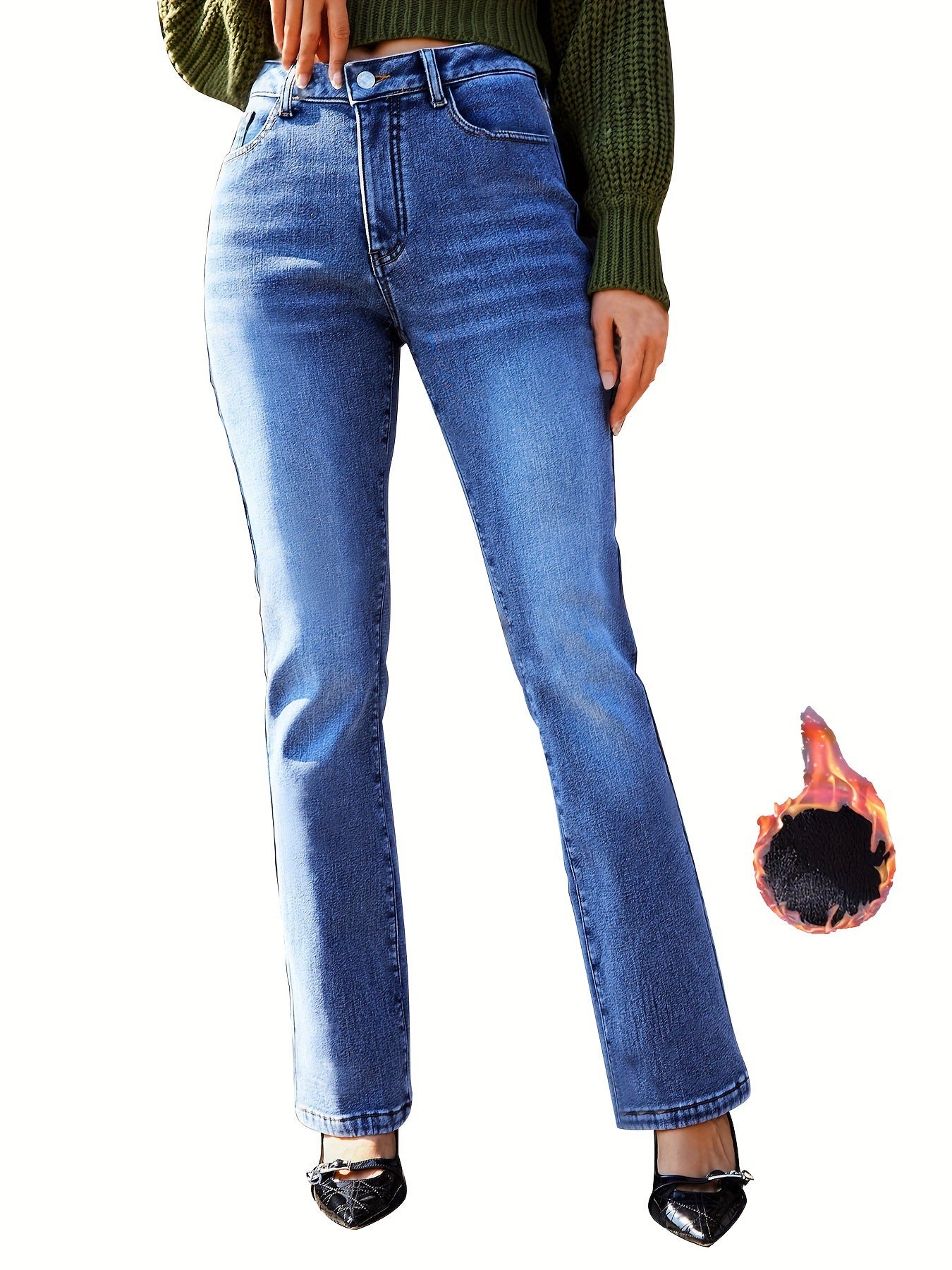 Women's Veet Padded Slimming Straight Trousers Jeans