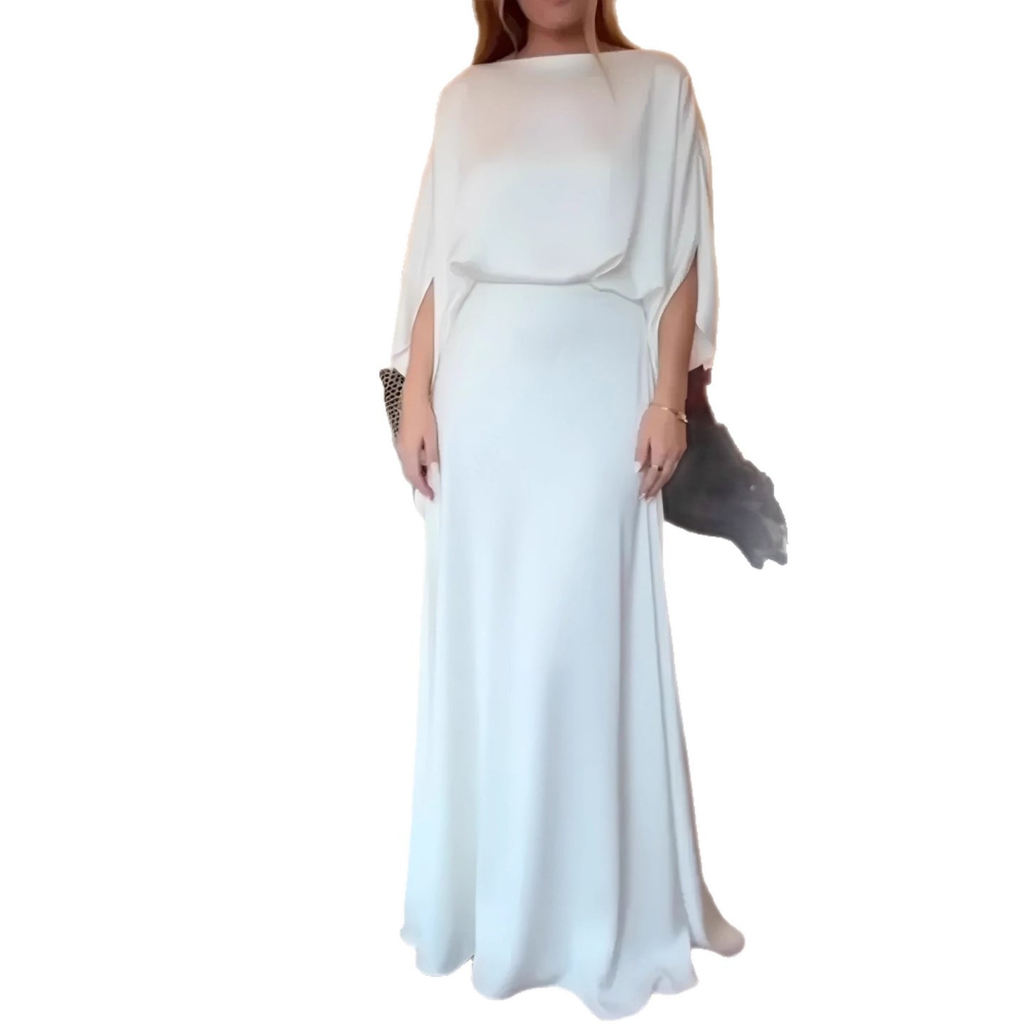 Women's Sexy Solid Color Satin Dress Temperament Fashion Casual Suit