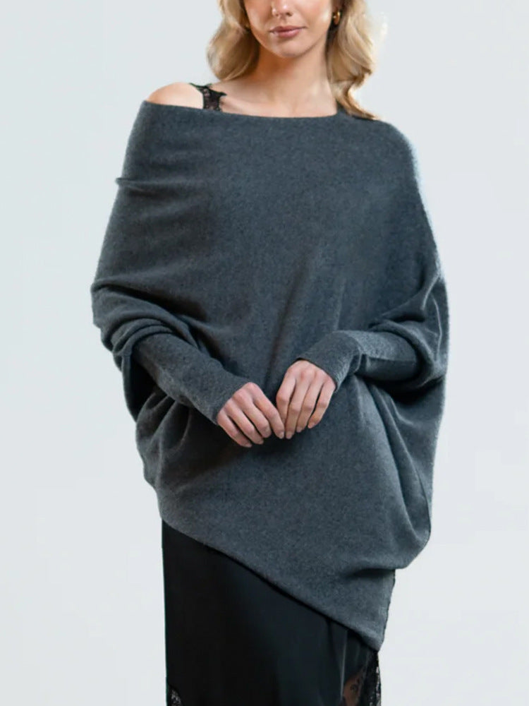 Solid Color Round Neck Long Sleeve Comfortable Sweaters
