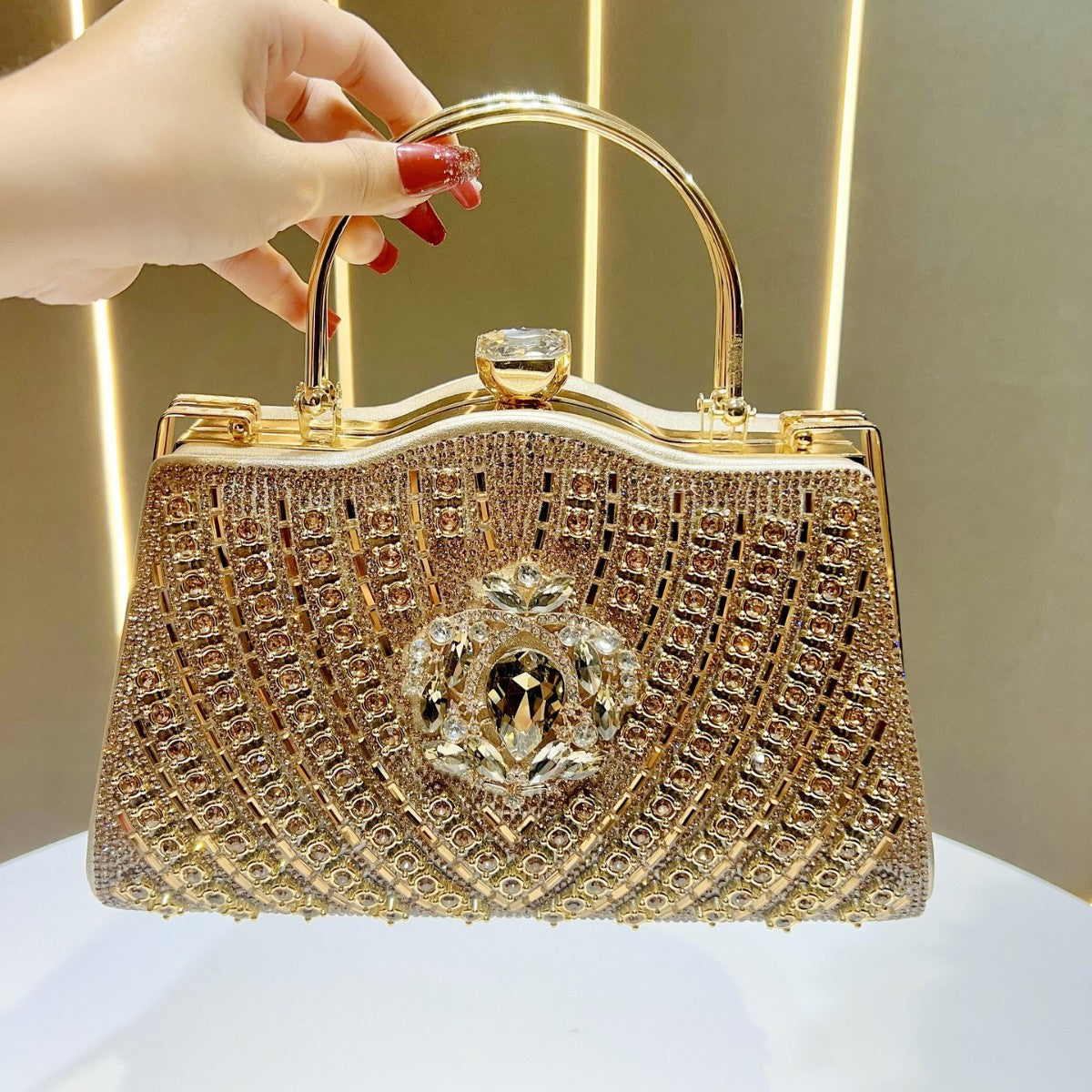 Women's High-grade Light Luxury Diamond Large Capacity Evening Bags