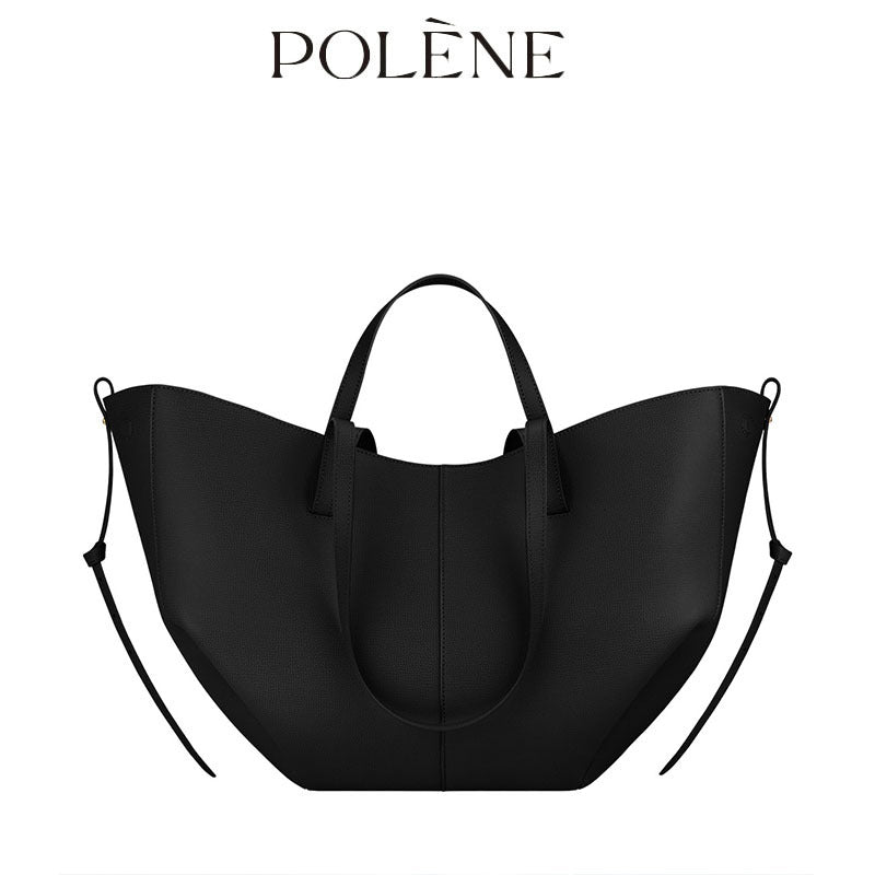 Women's Style Cowhide Large Capacity Totes Pleated Shoulder Bags