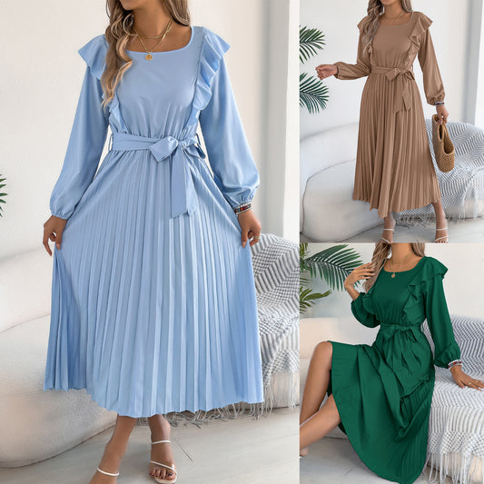 Women's Elegant Ruffles Square Collar Long Sleeve Clothing