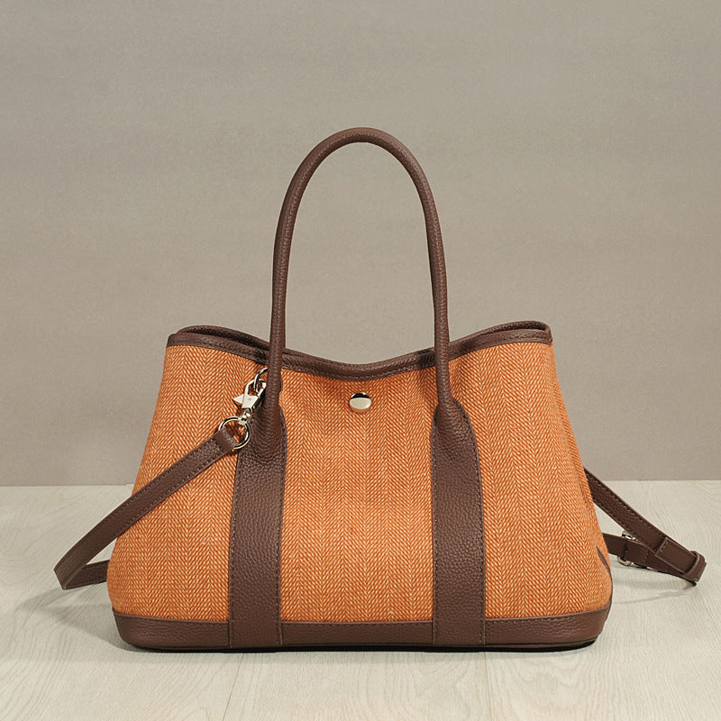 Women's Layer Cowhide Genuine Leather Fashionable Large Crossbody Bags