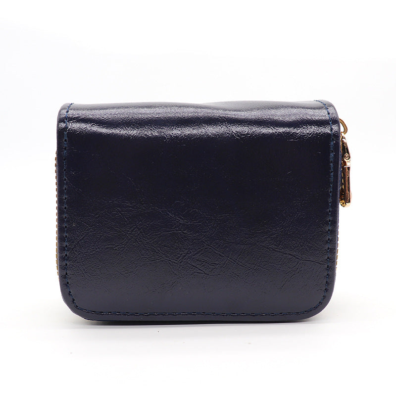 Men's Vintage Organ Large Capacity Zipper Female Card Holder